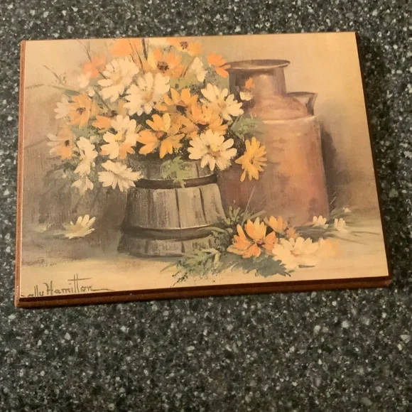 Wooden Plaques Vintage Set of 5 Country Look - Picture 3 of 8
